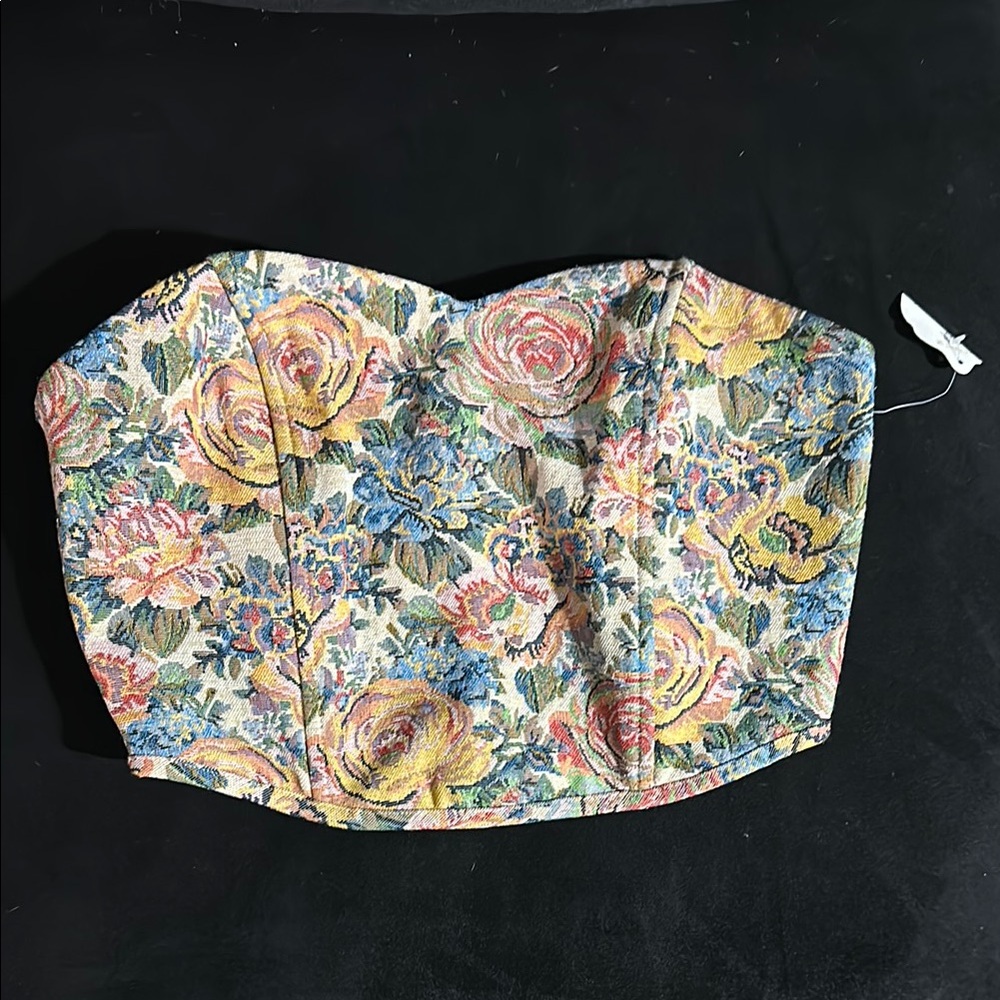 Altar'd State Floral Bustier Crop Top XS